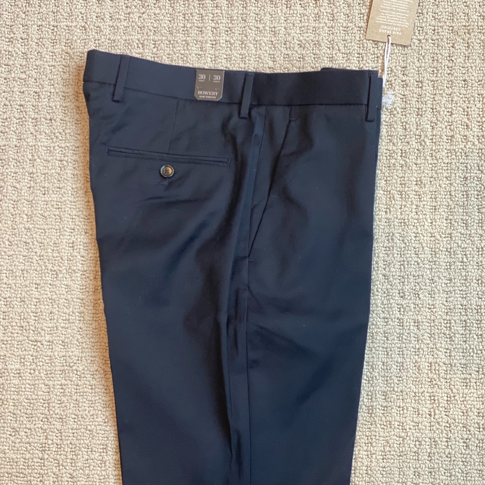 NWT J Crew Navy Bowery Slim Stretch 30x30 Pants